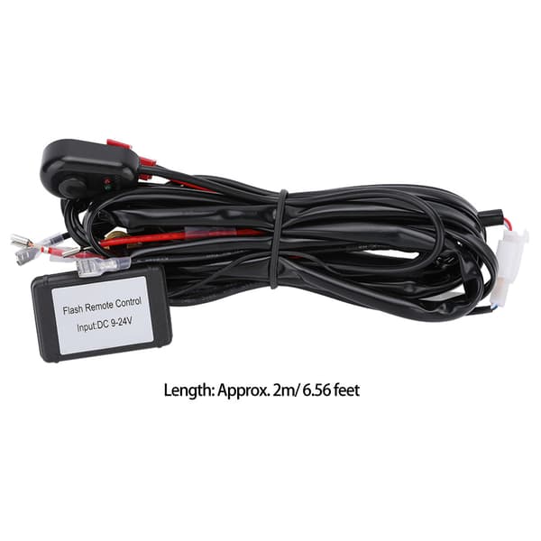 【NX】2m 2-i-1 LED-ledningsnett Fjernkontroll Blits Strobelysstangbryter Relésikringssett