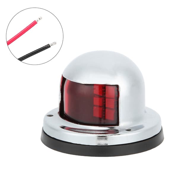 12V LED Navigasjonslys i Rustfritt Stål - Rød - Båt, Yacht, Seiling