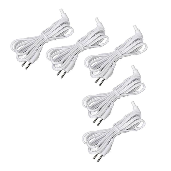 5 pcs Replacement Electrode Cables 2.35mm 2-Pin Connector Electrodes Lead Wire for TENS Massager White