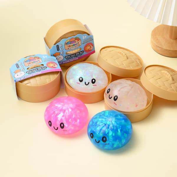 Glitterklimp, Glitterklimp Squishy med låda, Klimp Sensorisk Klämleksak för Stresslindring Guld
