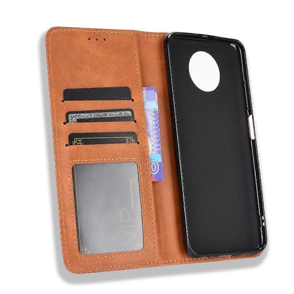 Läderfodral kompatibelt med Xiaomi Redmi Note 9T 5G / Note 9 5G Brown