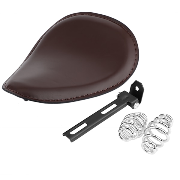 3 tums motorcykel lädersadel solo med fäste fjäderfäste för Chopper Bobber Custom