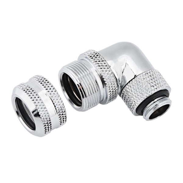 PC Vandkøling To-berørings Fitting G1/4 Gevind 90 Graders Albue Konnektor til 14MM Rør Hvid