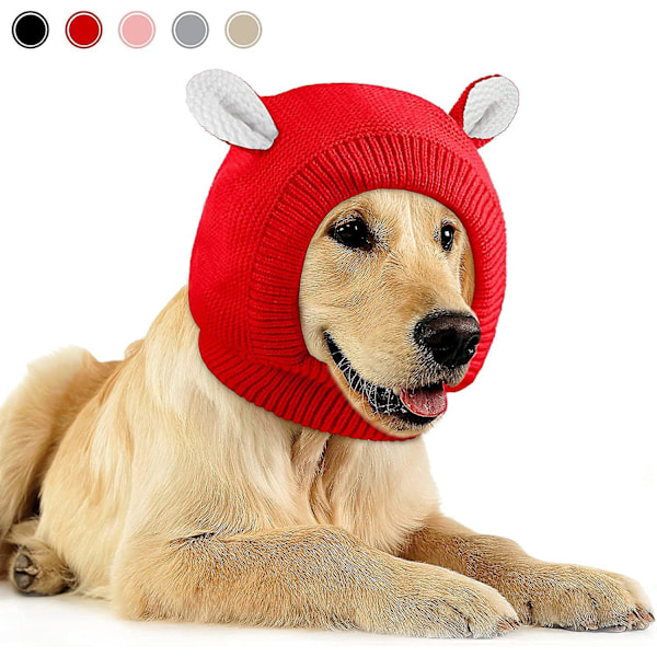 Cozy Knitted Dog Hat with Earmuffs for Winter - Noise Protection and Warmth for Medium to Large Dogs