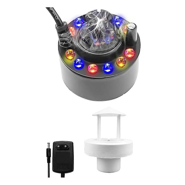 12 LED tåkeprodusent ultralydforstøver tåkeprodusent vanntåke tåkeprodusent med avtakbar sprutbeskyttelse EU-plugg