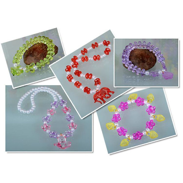 Kevätvärinen tee-se-itse helmiä käsityöpakkaus – korujen set lapsille – rannekoru- ja kaulakorupaja, 24 tyyppiä