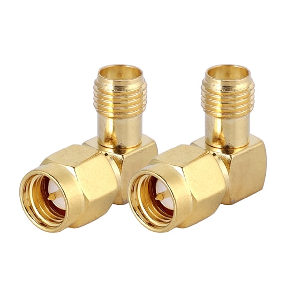 2 stk. SMA Hunn til SMA Hann Rettvinklet Adapter RF Koaksial Adapter Konverter Kobling