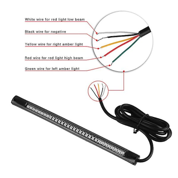 48 LED stoplys til motorcykel bil cykel blinklys lysstribe 12V