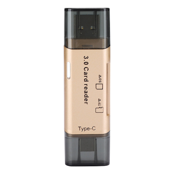 Kortlæser Mobiltelefon Computer Multi Funktion Opbevaring Bærbar Konverter Hukommelse USB3.0 (Gylden)