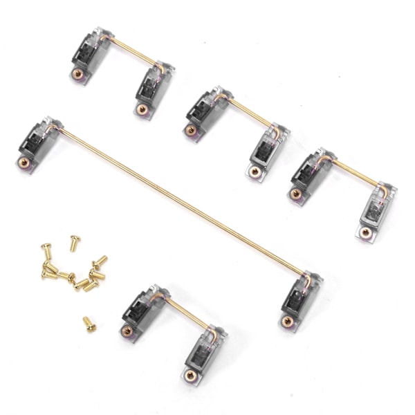 Mekanisk tastaturstabilisator med gullbelagte skruer, datatilbehør for DIY 61/64/87 (Transparent svart)