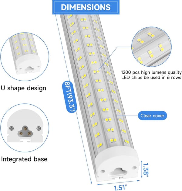 Specialized Grow Light for Succulents - T20, Four-Row LED / 60 cm / 36 W (includes switch cable) - Full Spectrum Sunlight