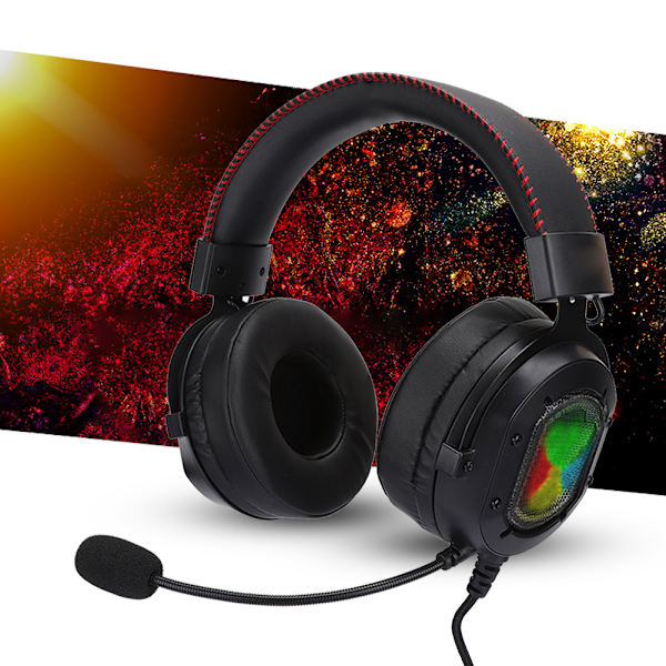 K3 Sort Rød ABS Gaming Headset RGB Hovedtelefoner til PS4/Xbox one x/Xbox one/PC/Laptop/PSP/Tablet PC/IOS/Android Sort Rød (RGB Lys)