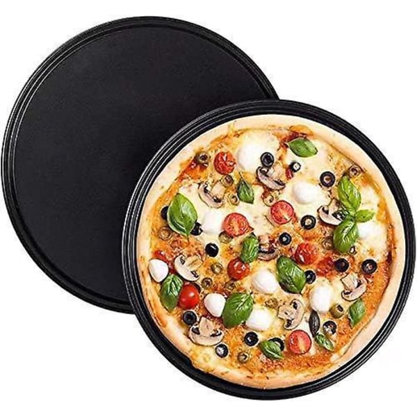Non-stick kulstofstål rund pizzabakkesæt til bagning - 7 tommer