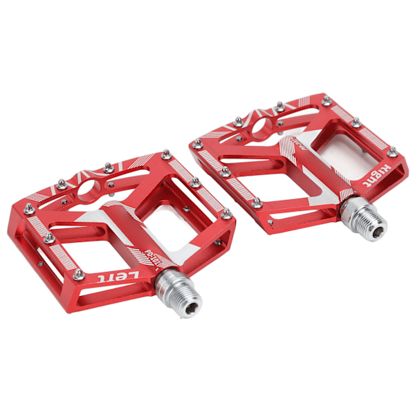 2 stk Universal Mountainbike Pedal Udskiftning Anti-Slip CNC Aluminium Legering Pedaler Røde