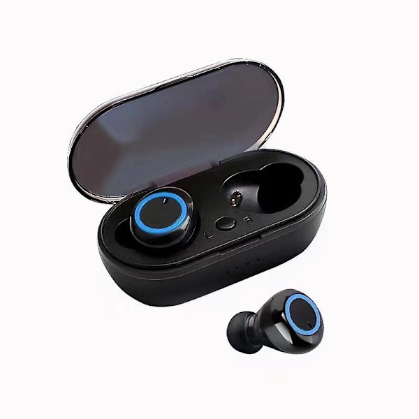 Wireless Bluetooth Headphones with Enhanced Bass Sound - White + Blue