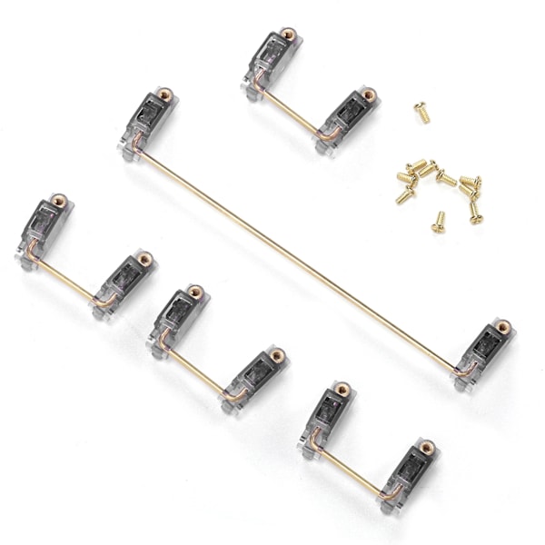 Mekanisk tastaturstabilisator med gullbelagte skruer, datatilbehør for DIY 61/64/87 (Transparent svart)