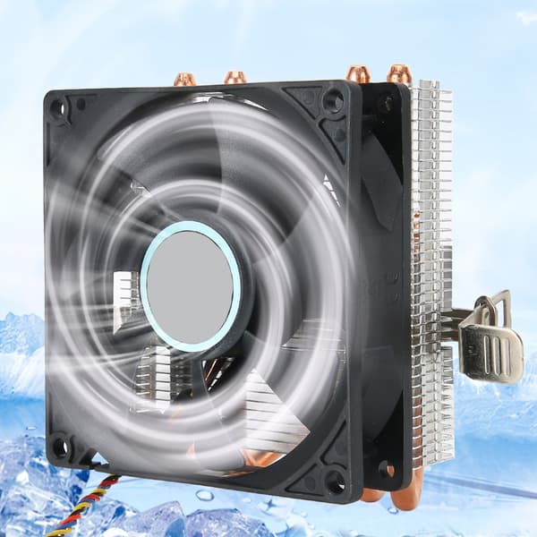 CPU Køler Push Down Blow Down 4 Messingrør 4 Pin Ikke Lys Sort til AMD 775 / 1366 / 1155