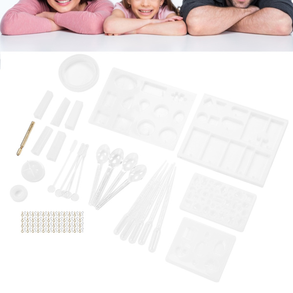 Kristall Epoxiform Klo Nagel Silikonform Set Gjutning DIY Tärningsform Hantverksverktyg