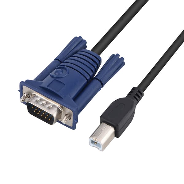 1,5 m USB 2.0 KVM-kytkinkaapeli, monitoimikaapeli, kätevä PC-tietokoneelle