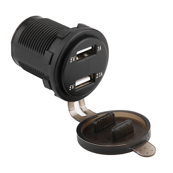 3.1A Dobbel USB Bil Lader Strømadapter med Voltmeter DC 12V (Blå)