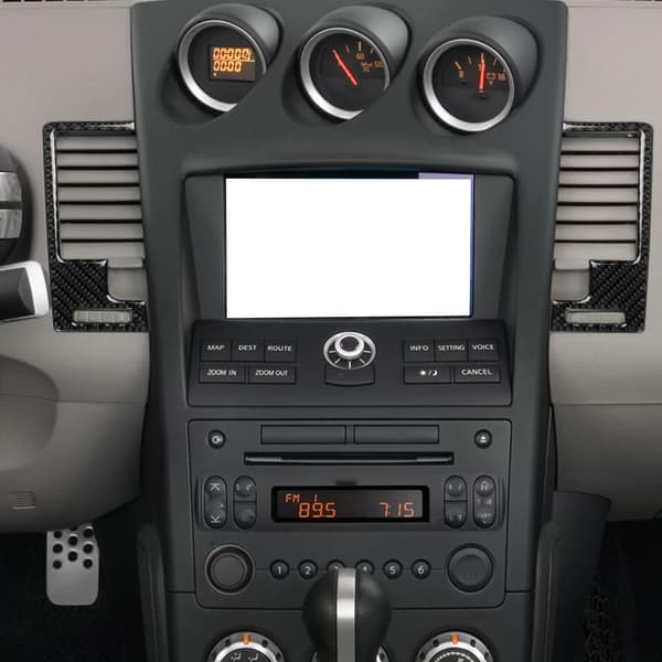 2 st Kolfiber Central Control Luftkonditioneringsventil Trim Passar för Nissan 350z 2006-2009