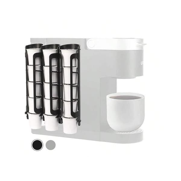 2 stk. Kaffekapselholder Sidemontering til K Cup Kapsler Dispenser til Enkelt- Kaffemaskiner Nem Installation Sort