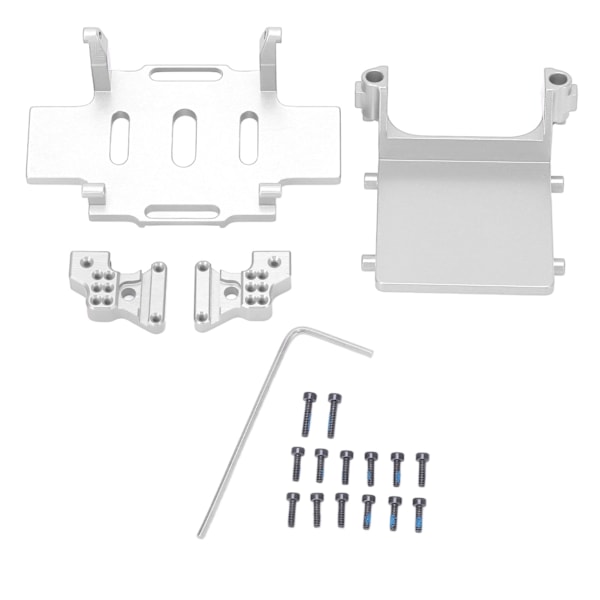 RC bagersteg aluminiumlegering ESC-beslag batterirum til AXIAL 1/24 SCX24 Udskiftning til Ford Bronco Sølv