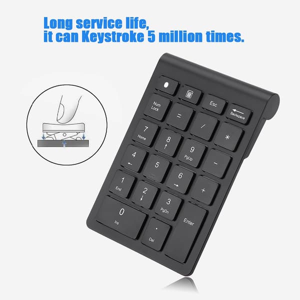 Sort 22 Taster Mini Numpad Trådløst Bluetooth Numerisk Tastatur Til OS X PC