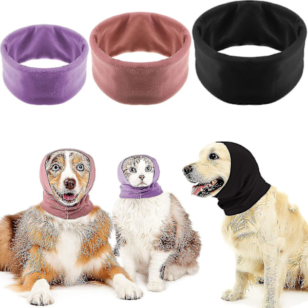 Anxiety Reducing Dog Grooming Earmuffs M purple