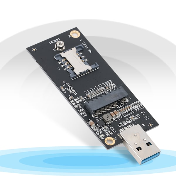 (M.2) KEY B - USB3.0 -sovitinkortti M.2 -korttimoduulilevy SIM-korttipaikalla