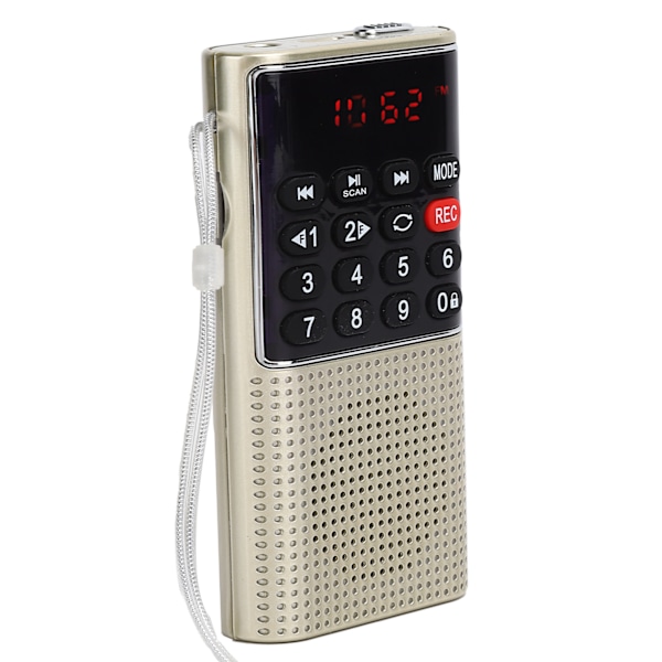 L‑328 Mini FM Radio Högtalare Portabel Multifunktion USB Musik MP3-spelare med Hörlursport Guld