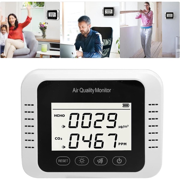 Luftkvalitetsmonitor för hemmet med stor skärm för kontors- och CO2-detektion