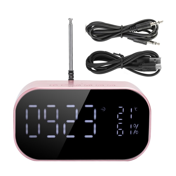 S2 Metal Shell LCD Display Screen Wireless Bluetooth Speaker Alarm Clock Bass Sound Innovative Bedside Loudspeaker Box