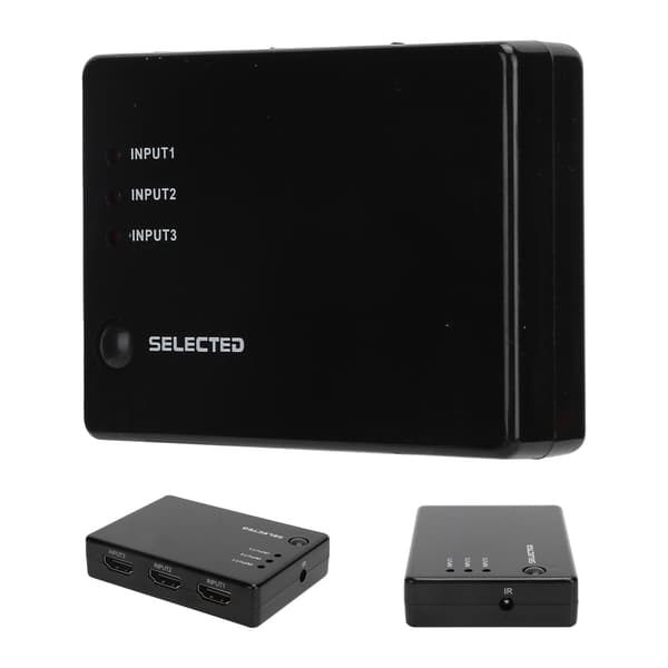 High Definition Multimedia Interface Switch 3 in 1 Ut 1080P Konverter med Fjärrkontroll