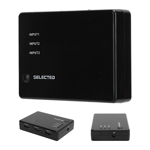 HighDefinition Multimedia Interface Switcher 3 inn 1 ut 1080P Konverter med Fjernkontroll