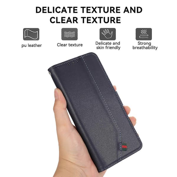 Kompatibel med OnePlus Nord CE5 5G-etui i læder med foldbart låg Black