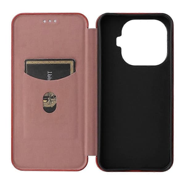 Compatible Case for Xiaomi 15T Pro, Carbon Fiber Texture, Drop-Proof PU Leather Phone Cover