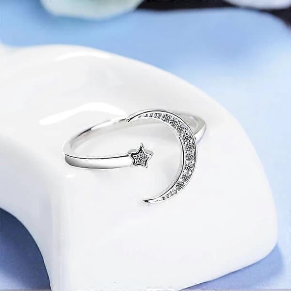 925 Sterling Sølv Cubic Zircon Ring, Justerbare Ringe til Kvinder