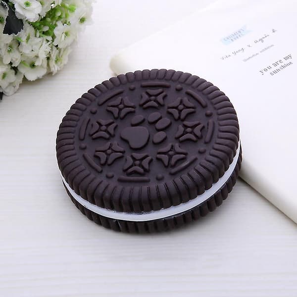 Interactive Squeaky Dog Toy, Durable Rubber Oreo Cookie Shaped Toy with Sound, Teeth Cleaning Function and Convenient Service