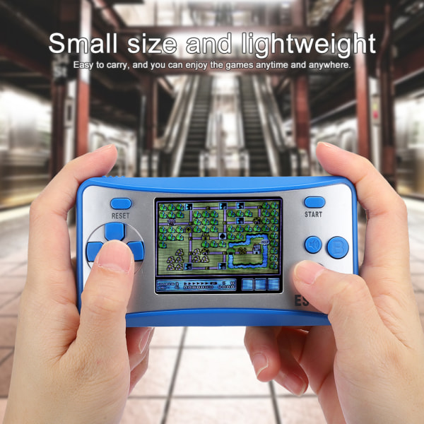 168 i 1 Mini Spillekonsol Controller Klassisk Gamepad med 2,5 tommer Farveskærm Blå og sølv