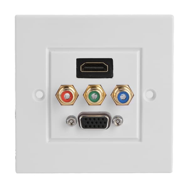 HDMI VGA 3RCA Tre-i-ett Integrert Multimedia Veggpanel Audio Video Socket