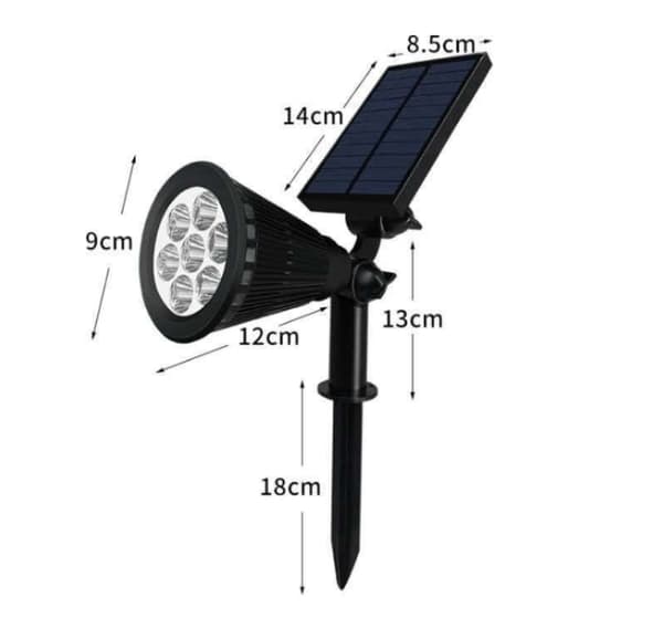 Sammenleggbar solcellelampe for hage, IP65 vanntett solcelle-LED for utendørs bruk (7 kuler, hvitt lys)