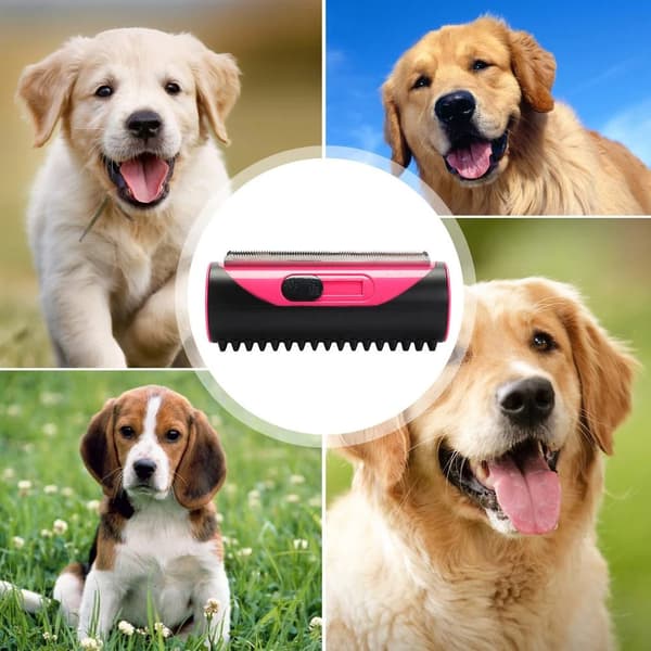 Pelsplejebørste til kæledyr, hårbørste til kæledyr, 3-i-1 hundehårbørste til hund, kat, tøj, pude, sofa, bil, 14,5*5,5 cm