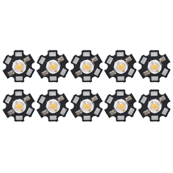 10 stk. Ultralyse LED-chip 3V DIY Lysperler til Loftslampe Downlight Lommelygte Bordlampe Varmt Lys 3000K 1W