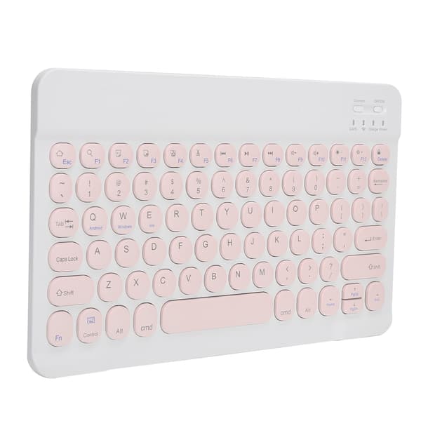 Trådløst Bluetooth Tastatur Tablet Smartphone Computertilbehør Rund Hætte 10inPink