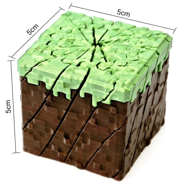 3D-printet stresslindrende græsblok – 5cm x 5cm