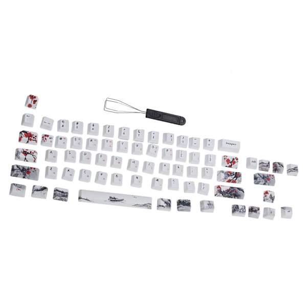 Keycaps PBT 5-sidig Sublimering 71 Tangenter Tangentbordstangenter för Mekaniska Optiska Tangentbord (Engelska Koreanska)