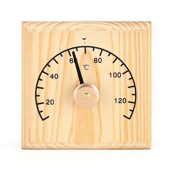 0~140℃ Tretretermometer i tre for badstuerom, veggmontert