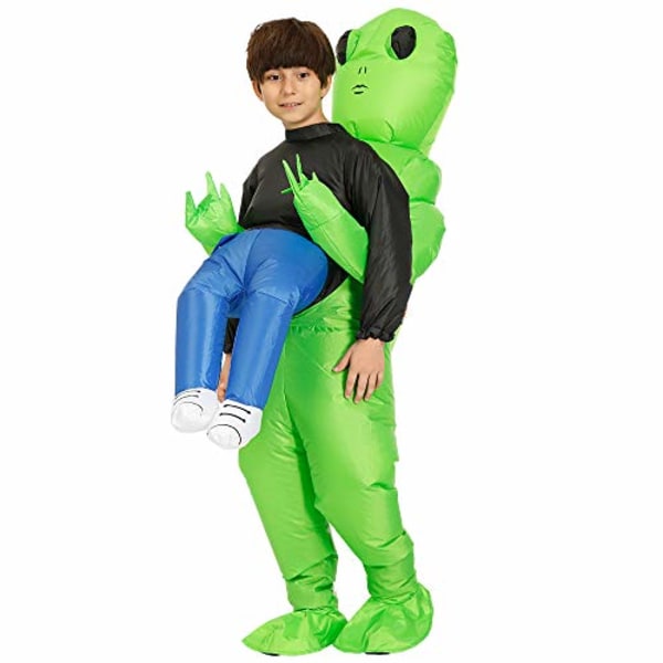 Nabila oppustelige alien kostume til børn, til halloween, cosplay, flot kostume green