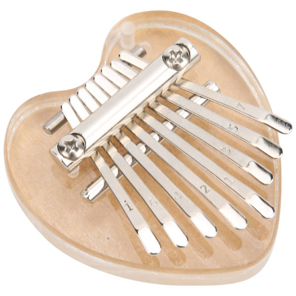 Kalimba 8 Tangenter Mini Finger Piano Kristall Födelsedag Julklappar för Barn Vuxna Nybörjare Hjärta Form